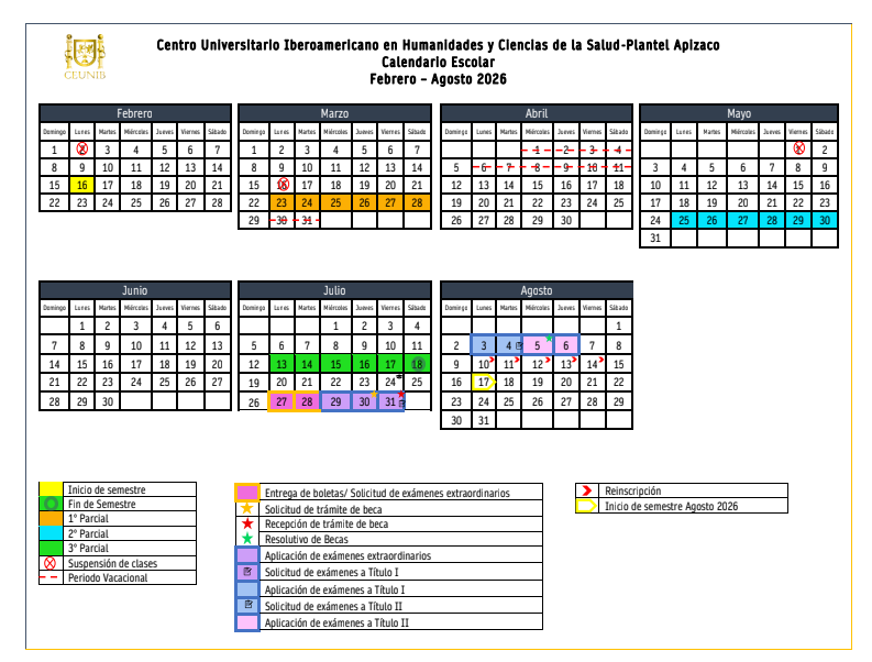 Calendario Escolar CEUNIB